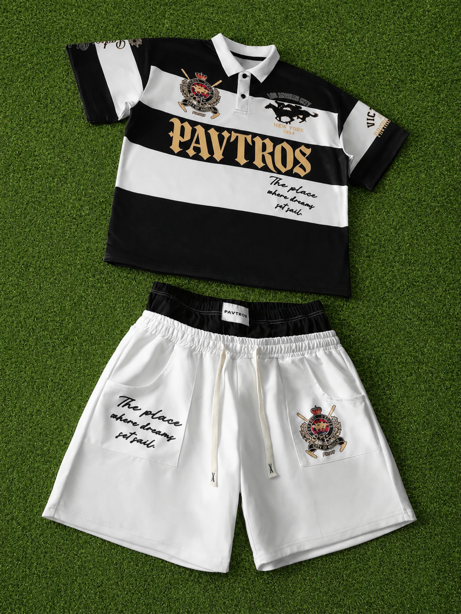 Ensemble Short Et Polo Blanc Et Noir Y2K Neuf Jamais Porté taille S